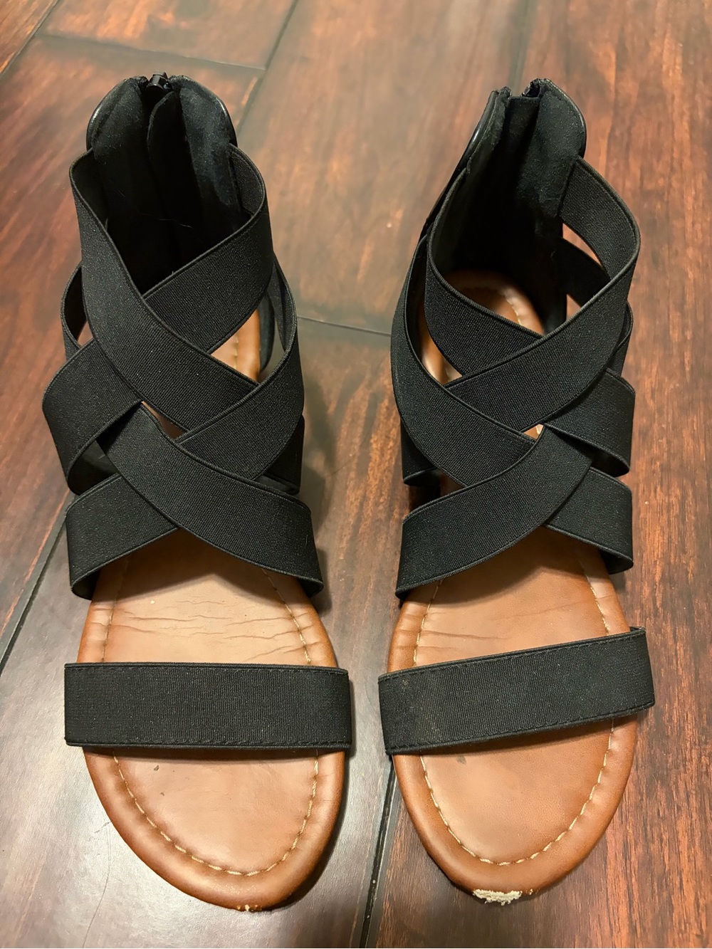 Dream Pairs Black Crisscross Strappy Sandals